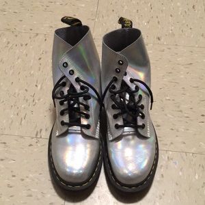 Rare Dr. Martens holographic Pascal boots